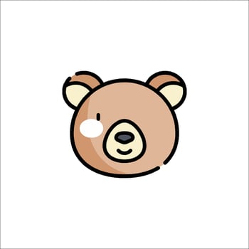 A bear face with a white background vector