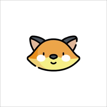 A cute fox head icon on a white background vector