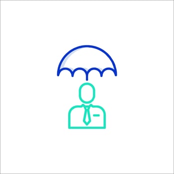 A man with an umbrella over his head vector