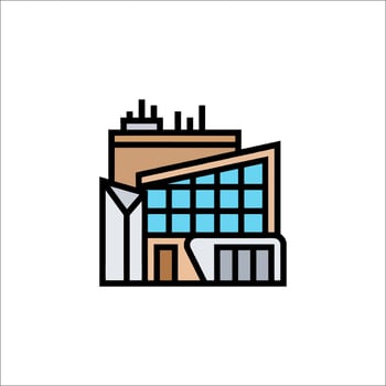 Industrial building icon illustration vector