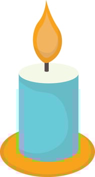 Candle nowruz with cartoon design style vector