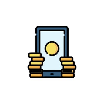 A smartphone with a coin icon vector