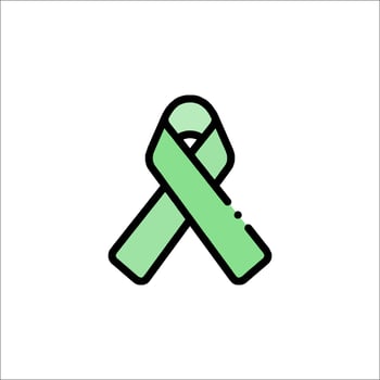 Green awareness ribbon icon illustration vector