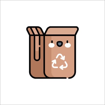 A brown paper bag with a recycling symbol on it vector