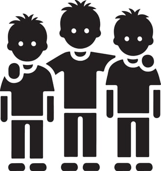 Minimalist Brother Silhouette Illustration for Branding vector
