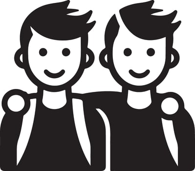 Modern Brother Icon Silhouette Design vector