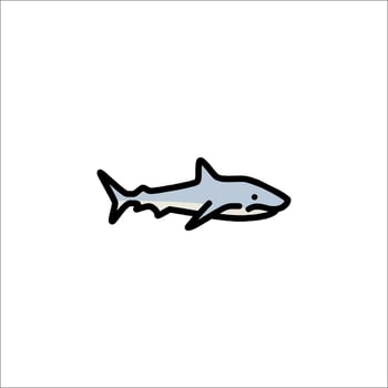 A shark is shown in a simple design vector