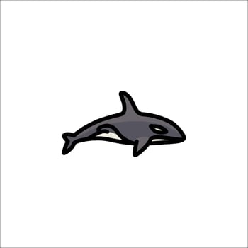 Killer whale icon on white background vector