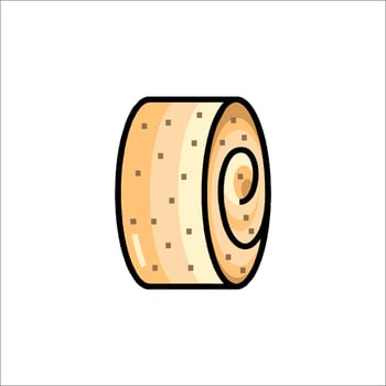 A roll of bread icon in a flat style vector