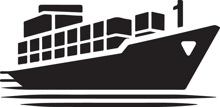 Versatile Cargo Ship Silhouette for Various Uses vector