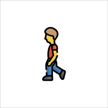 A man walking in a cartoon style vector