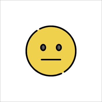 A sad emoticor is shown on a white background vector