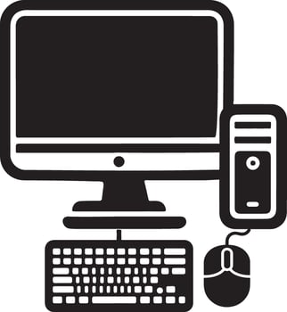 Versatile Computer Silhouette for Designers vector