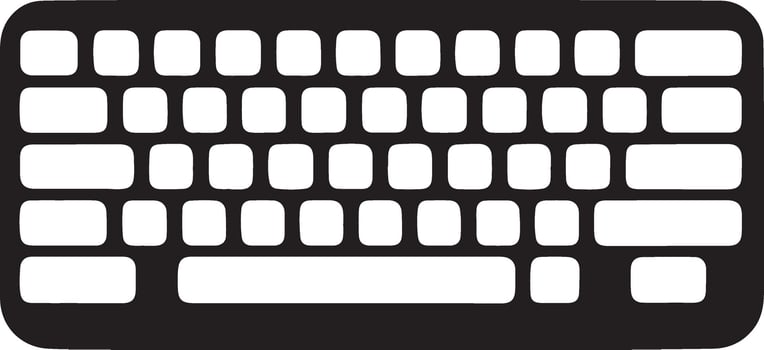 Dynamic Keyboard Silhouette Illustration for Designers vector