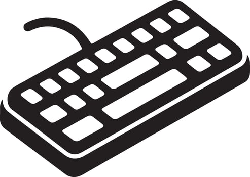 Stylish Computer Keyboard Silhouette Design Resource vector