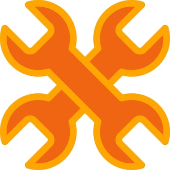 Wrench Orange Filled Icon vector