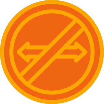 No Turn Orange Filled Icon vector