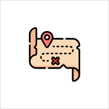 A map icon with a pin on it vector