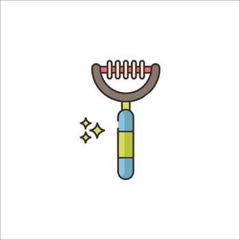 A brush with a handle and a handle vector