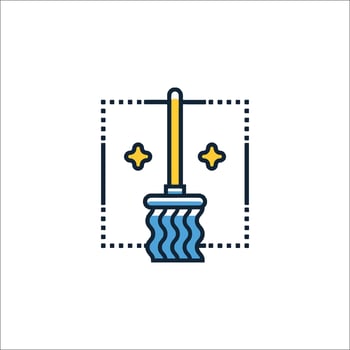 A broom with a handle and a brush on it vector