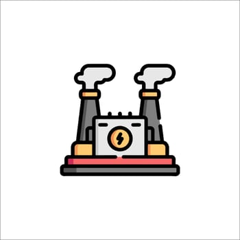 Factory power plant icon illustration vector