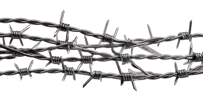 a wire fence with barbed wire. png