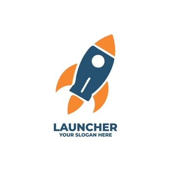 Minimal Rocket Launch Flat Logo vector