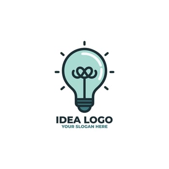 a flat logo of a light bulb vector