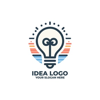 Flat Light Bulb Logo with Clean Lines vector