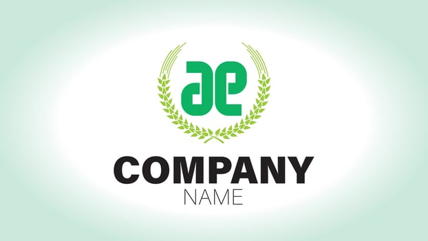 The logo for a company with green leaves vector