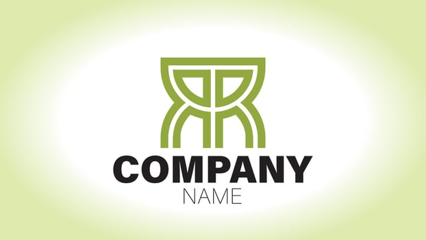 A green logo with a green and white design vector