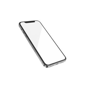 Sleek white screen mobile mockup with a see-through background png
