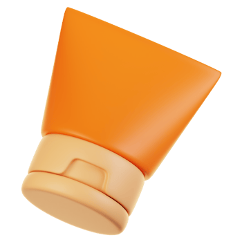 3d rendering beach icon concept. 3d render sun cream png