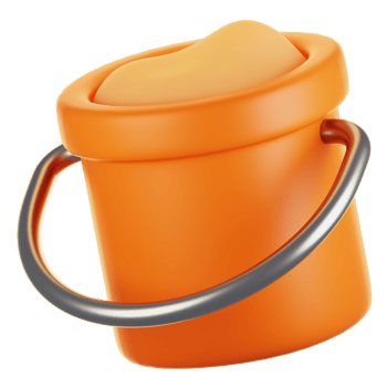 3d rendering beach icon concept. 3d render sand bucket png