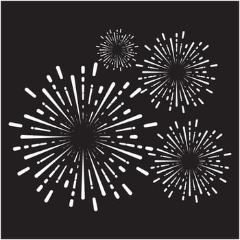 Fireworks on black background illustration vector