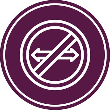 No Turn Line Circle Icon vector