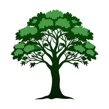 A tree with green leaves on a white background vector