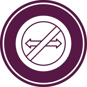 No Turn Glyph Circle Icon vector