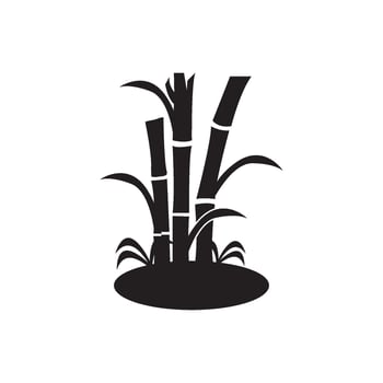 Bamboo tree icon in black and white on white background vector