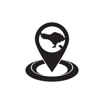 Map pointer icon with map of indonesia illustration vector