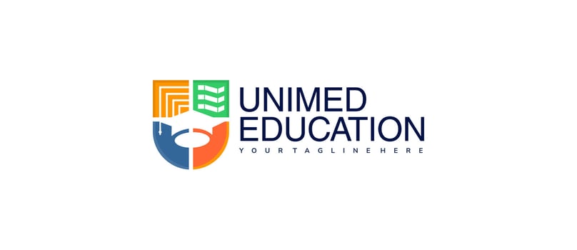 Educational University Logo. UNIMED Education academic and school logo design vector