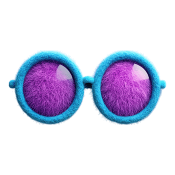 Glasses with purple fur on them png