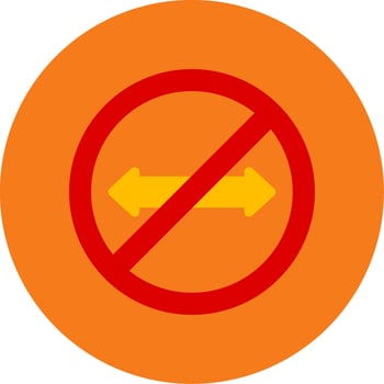 No Turn Colorful Icon vector