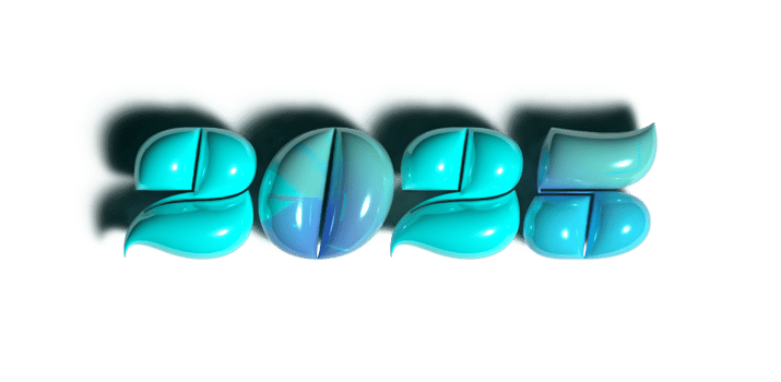 3d rendering of the logo 2025 on a transparent background png