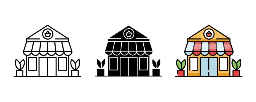 Stylish Icon Set for Retail Businesses, Online Shops. Symbols in Line Art, Silhouette, Flat vector