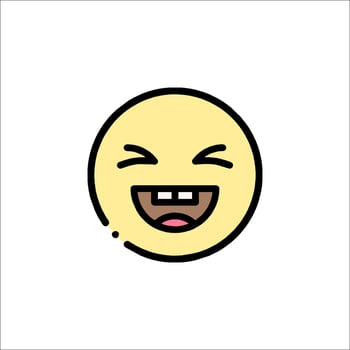 A smiley face with a mouth open and a tongue vector