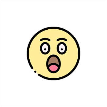 A cartoon face with a mouth open and a big nose vector