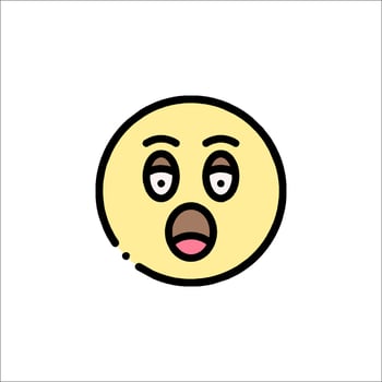 A cartoon face with a surprised expression vector