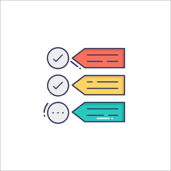 A checklist icon with three check marks vector