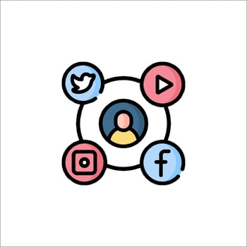 Social media icons on a white background vector